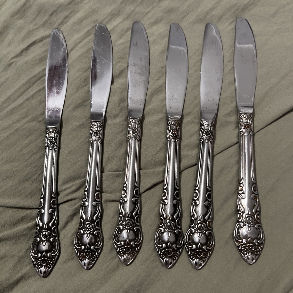 GRANDE TRADITION 6 Dinner Knives 8 5/8 Lifetime Cutlery Stainless Japan Flatware
